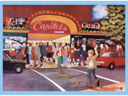 Találkozás a mozi előtt, fali tabló