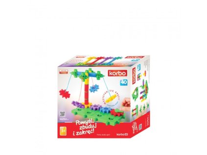 Építőkészlet fogaskerekes hajtás bemutatásához, HINTA, 40 db-os készlet