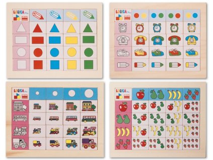 Logikai játékok 1 készlet, színek, formák, számok, méretek megismerésére