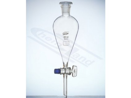 Szeparáló tölcsér üvegcsappal, beosztás nélkül, 250 ml