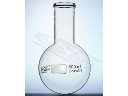 Gömblombik, 500 ml-es, szűknyakú, boroszilikát, hőálló üvegből