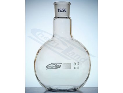 Állólombik, 50 ml-es, boroszilikát 3.3 üvegből, 19/26 NS csiszolattal