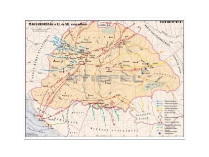 Magyarország a XI-XII. században történelmi falitérkép