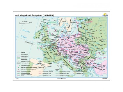 Az I. világháború Európában (1914–1918) falitérkép