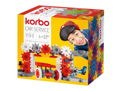 RE1401 - Építőkészlet fogaskerekes hajtás bemutatásához, autószerviz, 119 db-os