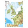 Nyugat-Európa domborzata - vaktérkép DUO falitérkép