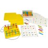 Geometriai gumistáblák, színes fűzhető pálcikákkal, feladatlapokkal