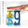 Számtorony 34 db-os, Montessori színesre festett, újrahasznosított fából