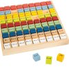 Szorzótábla, színes fa kockákkal