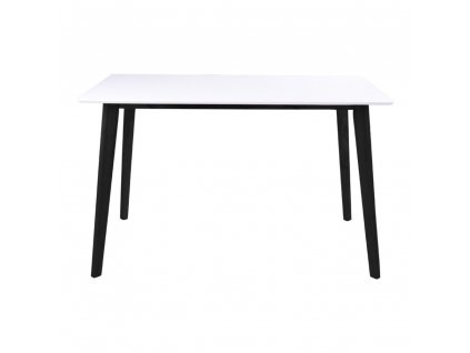 Bílý jídelní stůl s černou konstrukcí Bonami Essentials Vojens, 120 x 70 cm