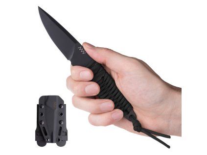 Nůž P100 Cerakote Černá (Varianta Černý paracord, Černý Kydex)