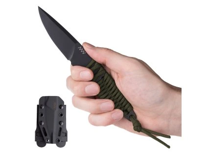 P100 Cerakote Černá (Varianta Olivový paracord, Černý Kydex)