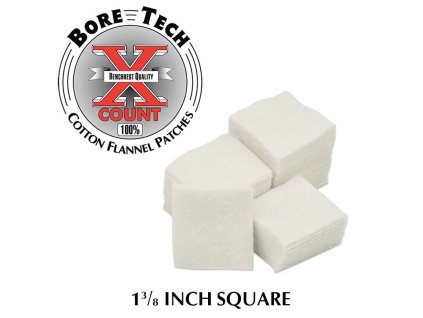 BoreTech Bavlněné čtvercové vytěráky X-Count .243 / 6 mm / .25 / 6.5 mm / .284 / 7 mm (1000 ks)