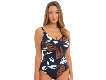 FS503330 FRY primary Fantasie Swim Lake Orta French Navy Underwired V Neck Swimsuit With Adjustable Leg