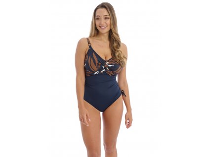 FS503331 FRY alt1 Fantasie Swim Lake Orta French Navy Underwired Twist Front Swimsuit With Adjustable Leg