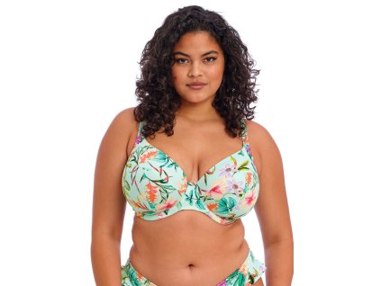 480x672 pdp mobile ES801802 AQA primary Elomi Swim Sunshine Cove Aqua Uw Plunge Bikini Top