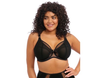 EL301202 BLK primary Elomi Lingerie Kintai Black Underwired Plunge Bra