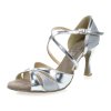 Damen Tanzschuhe silber Brokat