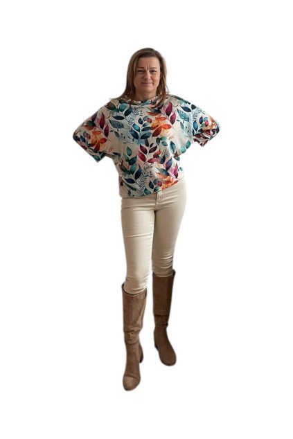 Oversized pulovr s lístečky