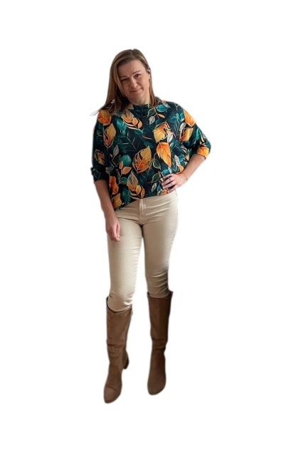 Oversized pulovr s 3/4 rukávy