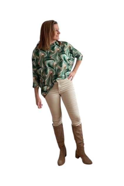 Volný pulovr s 3/4 rukávy