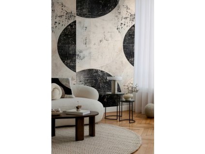 Tapetový stěnový panel / vliesová tapeta  79144-1, role 8,80x0,53 m, barva šedá, bílá