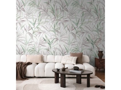 Tapetový stěnový panel / vliesová tapeta  79145-2, role 8,80x0,53 m, barva šedá, fialová, bílá