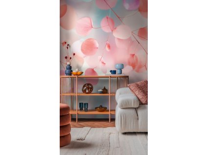 Tapetový stěnový panel / vliesová tapeta  79155-1, role 8,80x0,53 m, barva modrá, růžová, fialová