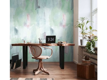 Tapetový stěnový panel / vliesová tapeta  78207-1, role 8,80x0,53 m, barva modrá, zelená