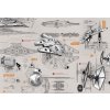 Komar papírová fototapeta 8-493 Star Wars Blueprints, rozměry 368 x 254 cm