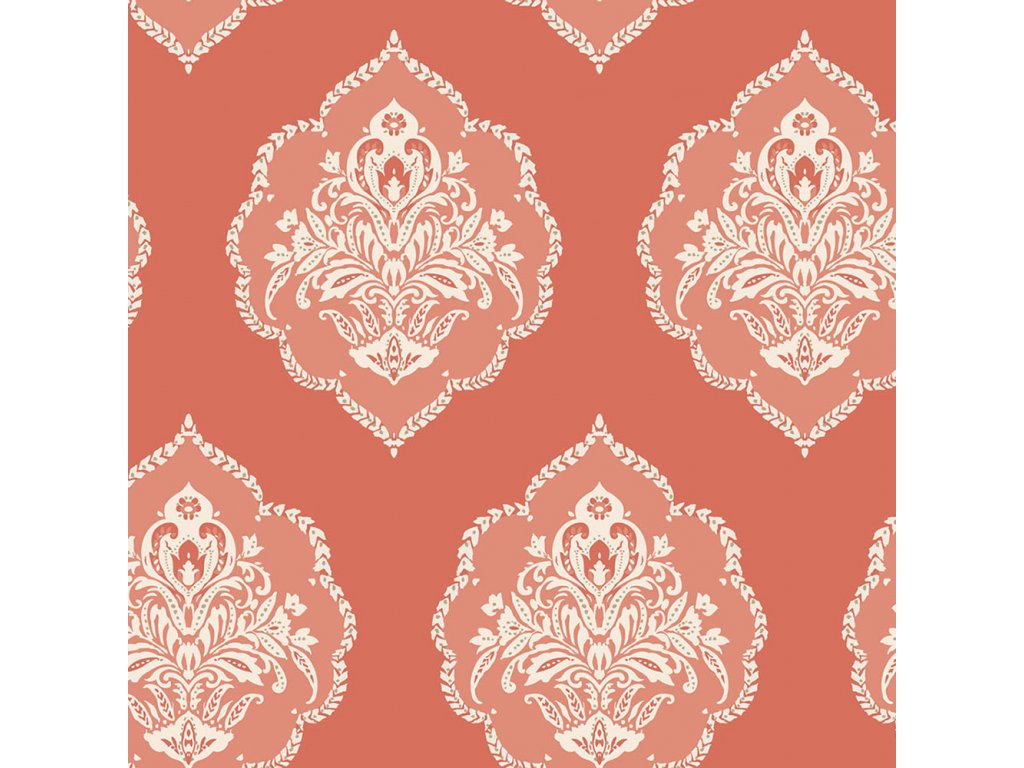 Červená předklížená zámecká tapeta na zeď DM4981, Damask, York, velikost 0,685 x 8,2 m