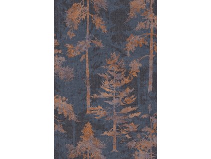 Modro-hnědá vliesová tapeta na zeď, les, stromy, 121427, New Eden, Graham&Brown Premium, velikost 10 x 0,52 m
