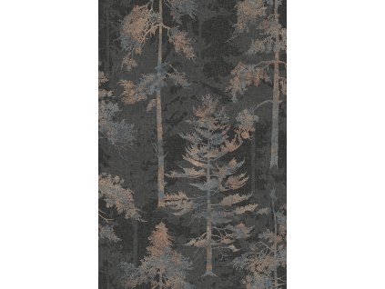 Šedo-černá vliesová tapeta na zeď, les, stromy, 121424, New Eden, Graham&Brown Premium, velikost 10 x 0,52 m