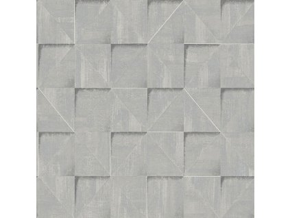 Modro-šedá geometrická vliesová tapeta na zeď, 3D imitace obkladu, RE25172, Reflect, Decoprint, velikost 10,05 x 0,53 m