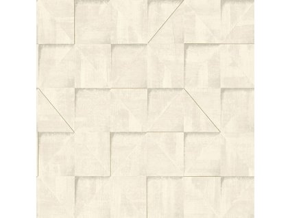 Béžovo-šedá geometrická vliesová tapeta na zeď, 3D imitace obkladu, RE25171, Reflect, Decoprint, velikost 10,05 x 0,53 m