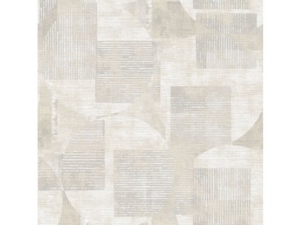 Šedo-béžová geometrická vliesová tapeta na zeď, RE25160, Reflect, Decoprint, velikost 10,05 x 0,53 m