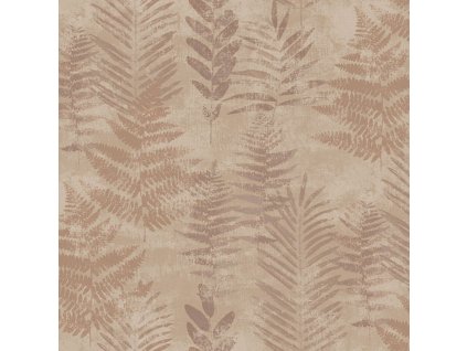 Terakotová vliesová tapeta s listy, RE25153, Reflect, Decoprint, velikost 10,05 x 0,53 m