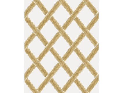Bílo-okrová vliesová geometrická tapeta na zeď, 120635, Retreat, Graham&Brown Premium, velikost 10 x 0,52 m