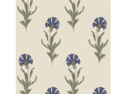 Krémová vliesová květinová tapeta s chrpami, 121068, Laura Ashley 3, velikost 10,05 x 0,52 m