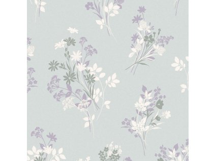 Tyrkysová vliesová květinová tapeta na zeď, 119857, Laura Ashley 3, velikost 10,05 x 0,52 m