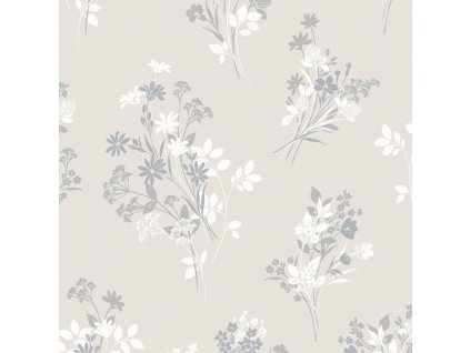 Šedá vliesová květinová tapeta na zeď, 119856, Laura Ashley 3, velikost 10,05 x 0,52 m