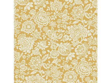 Okrovo-bílá vliesová květinová tapeta na zeď, 121072, Laura Ashley 3, velikost 10,05 x 0,52 m