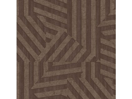 Hnědá vliesová geometrická retro tapeta na zeď, 333631, Revive, Eijffinger, velikost 10 x 0,686 m