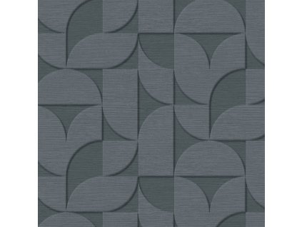 Modrá vliesová geometrická retro tapeta na zeď, 333614, Revive, Eijffinger, velikost 10 x 0,52 m