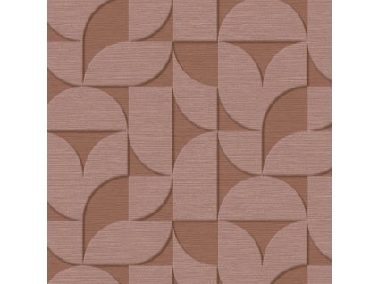 Terakotová vliesová geometrická retro tapeta na zeď, 333613, Revive, Eijffinger, velikost 10 x 0,52 m