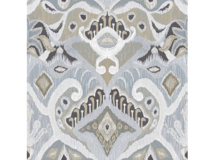 Modrá vliesová tapeta na zeď s ornamenty, etno vzor, 26426, Thai, Cristiana Masi by Parato, velikost 10,05 x 0,53 m