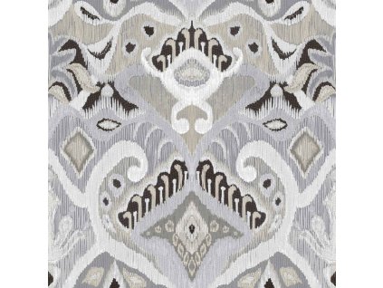 Šedá vliesová tapeta na zeď s ornamenty, etno vzor, 26421, Thai, Cristiana Masi by Parato, velikost 10,05 x 0,53 m
