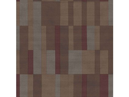 Hnědo-vínová vliesová geometrická tapeta na zeď, 43838, Terra, Cristiana Masi by Parato, velikost 10,05 x 1,06 m