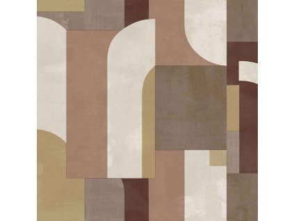 Hnědo-béžová vliesová geometrická tapeta na zeď, 43828, Terra, Cristiana Masi by Parato, velikost 10,05 x 1,06 m