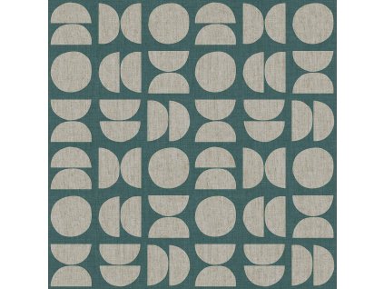 Tyrkysová vliesová tapeta na zeď, geometrický vzor, 30155, Energie, Cristiana Masi by Parato, velikost 10,05 x 0,53 m